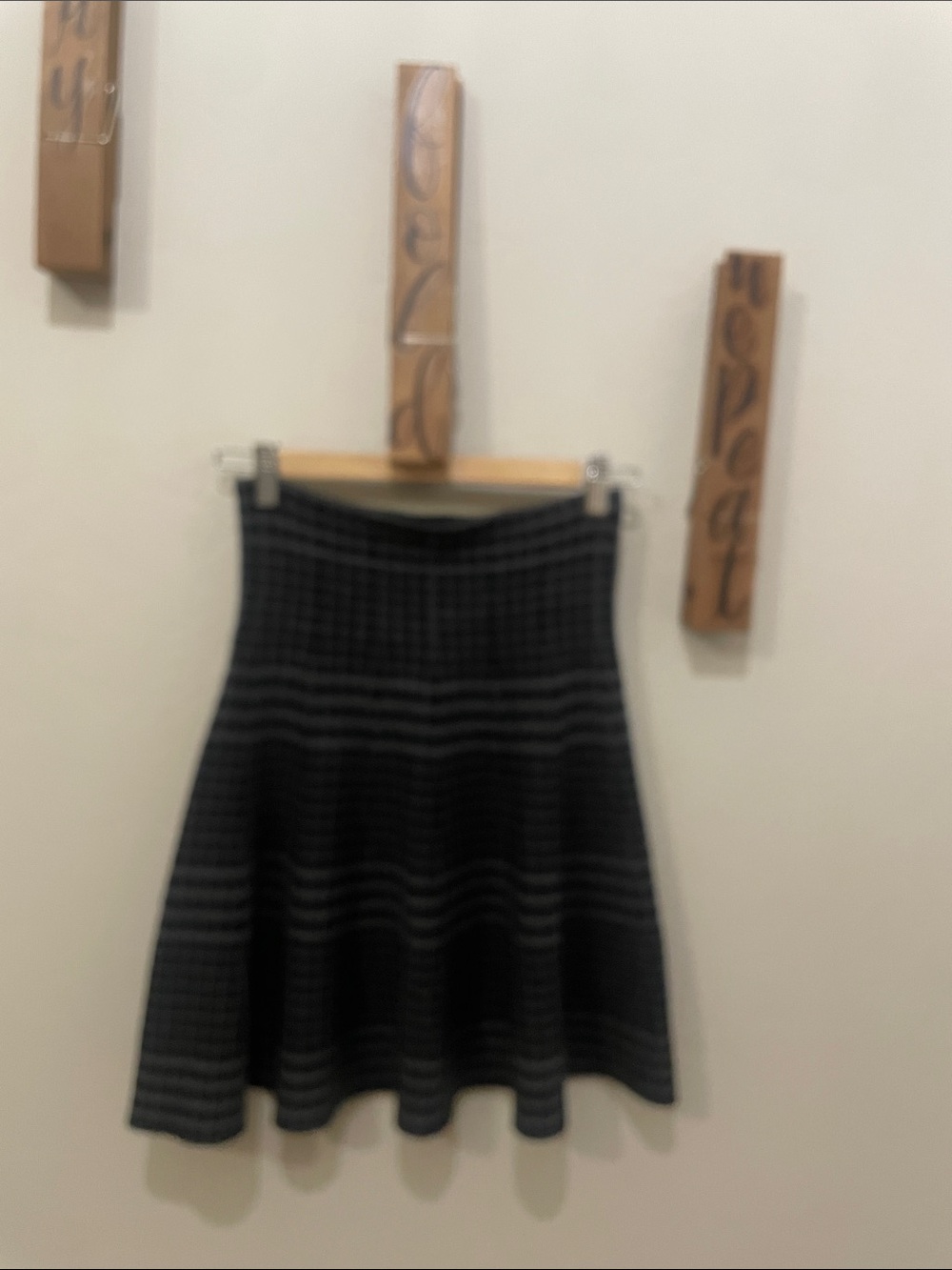 Max Studio Black Patterned Skater Skirt